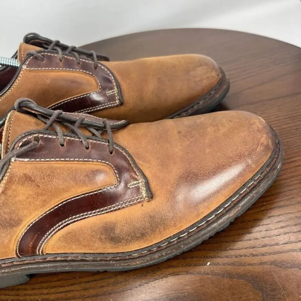 Allen Edmonds Berkshire Shoes Men's 7.5D Brown Leather Distressed Oxford‎ Dress